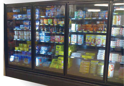 Supermarkt-aufrechter Glastür-Anzeigen-Gefrierschrank-niedrige Temperatur