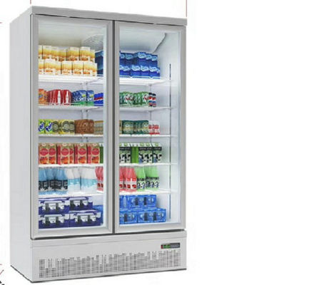 tür-Gefrierschrank-Luftkühlung der Tür-704L 2 aufrechte Glasfür Eiscreme und Tiefkühlkost