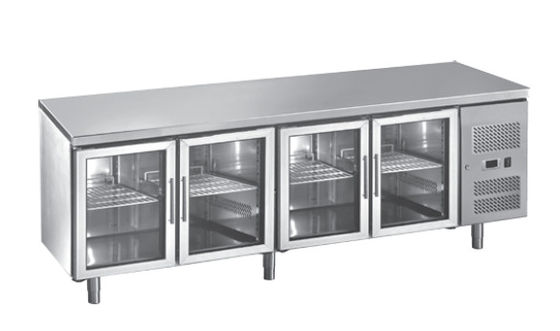 Edelstahl-Glastür-Gefrierschrank