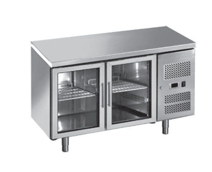 Edelstahl-Glastür-Gefrierschrank
