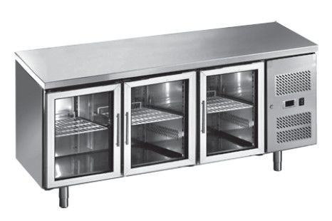 Edelstahl-Glastür-Gefrierschrank