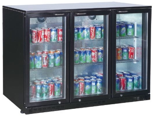 Glasrückseiten-Stange der tür-3 unter Gegenkühlschrank mit eingehängter Pendeltür
