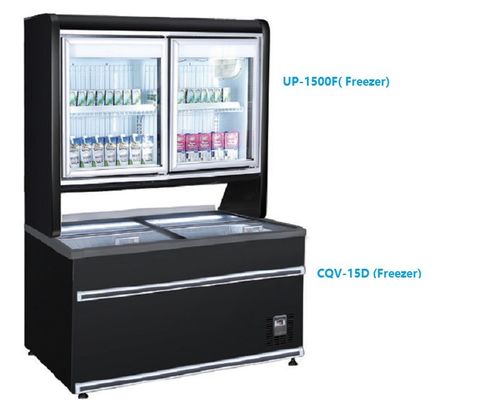 kühlschrank-Gefrierschrank-kombinierter Glastür-Supermarkt 1200L R290 Handels